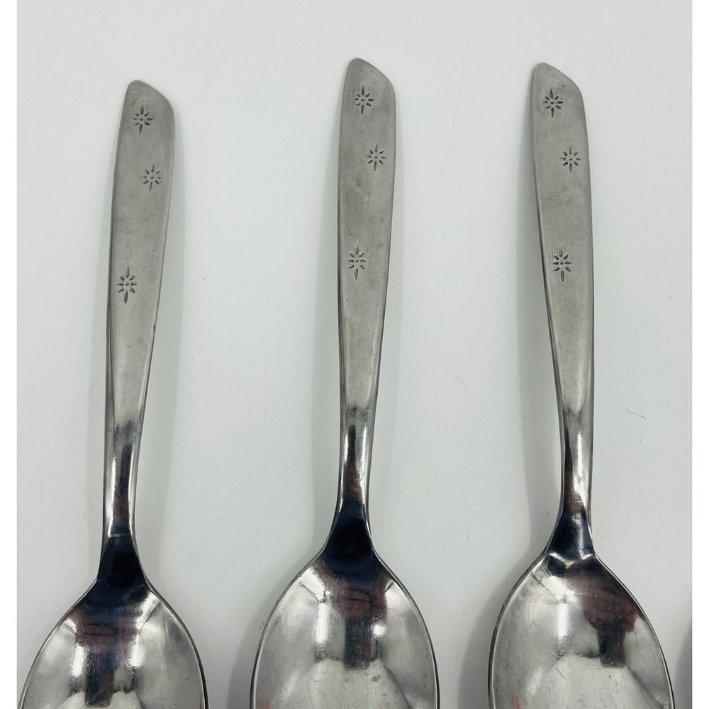 Set Of 6 Vintage Superior Stainless Atomic Night Sky Teaspoons MCM USA - Picture 2 of 7